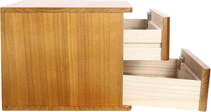 Lockable Desk Organizer Wooden Desktop Drawers Office Flat Files Storage Box - Image 7