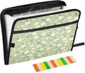 Pale Green and Yellow Flowers Accordion File Organizer Expanding Document Folder by Unknown