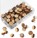 Sawysine 80 Pcs Wood Push Pins, Round Cute Thumb Tacks Decorative Push Pins by Sawysine