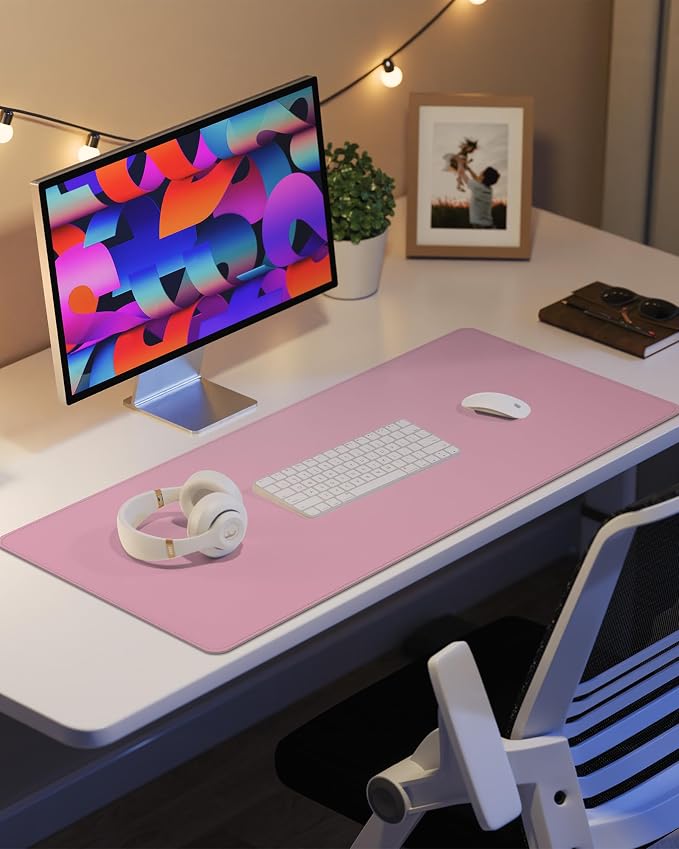 AFIING Leather Desk Pad Protector, Large Mouse Pad, Non-Slip Waterproof PU - Image 6