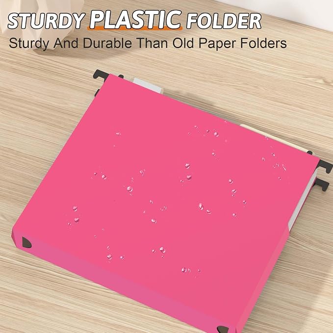 Plastic Hanging File Folders Expanding, 12 Pack Extra Capacity Hanging File - Image 2