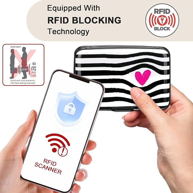 ELFISH Mini RFID Aluminum Wallet Credit Cards Holder Business Card Case Metal - Image 2