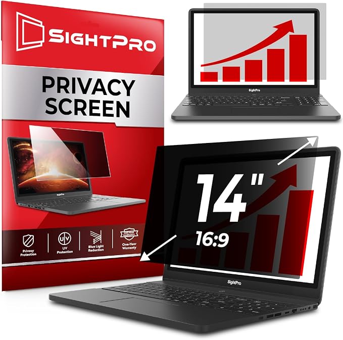 SightPro 14 Inch 16:9 Laptop Privacy Screen Filter by SightPro