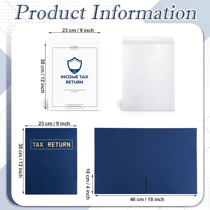 Kosiz 400 Pcs Tax Return Folders and Tax Return Envelopes Bulk 9 x 12 Inch 2 - Image 2