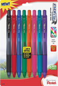 Pentel EnerGel-X Colors Retractable Liquid Gel Pen, Metal Tip, 8 Pack by PentelofAmerica