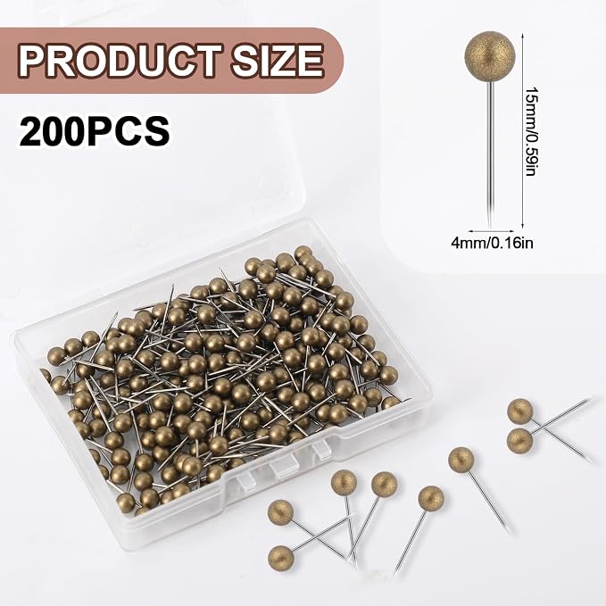 200pcs Map Push Pins, Round Head Pins - Image 2