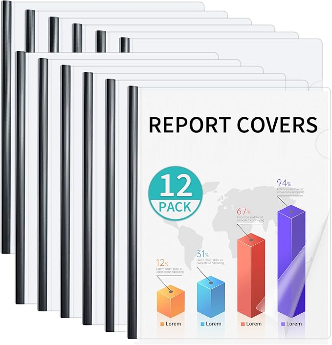 Binditek 12 Pack Clear Report Covers by Binditek