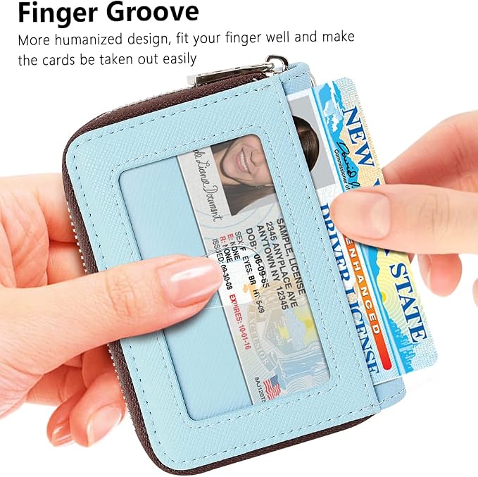 FurArt Zipper Wallet Women, RFID Blocking Credit Card Wallet, Business Card - Image 2