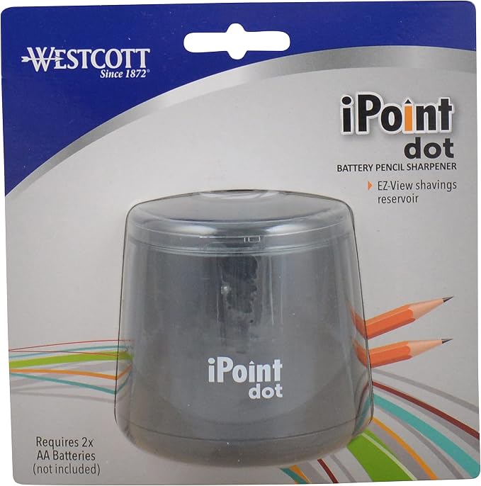 Westcott iPoint Dot Battery Pencil Sharpener, Battery Powered - Image 8