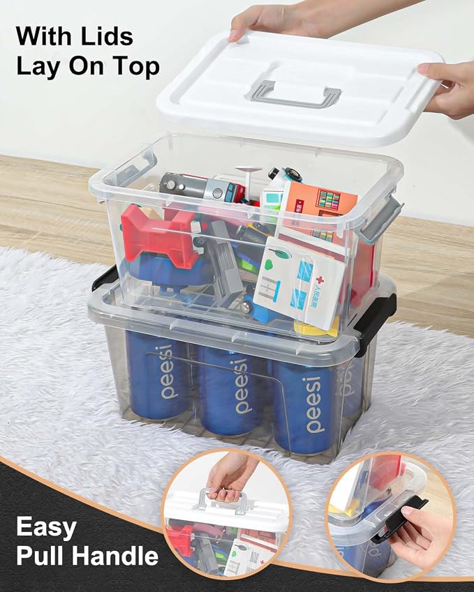 NUMIFUN 7Qt Clear Plastic Storage Bins - Image 5