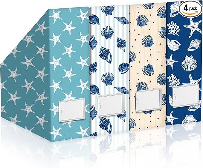 AmazingSpark Set of 4 Coastal Magazine Holder Decorative Foldable Magazine by Unknown