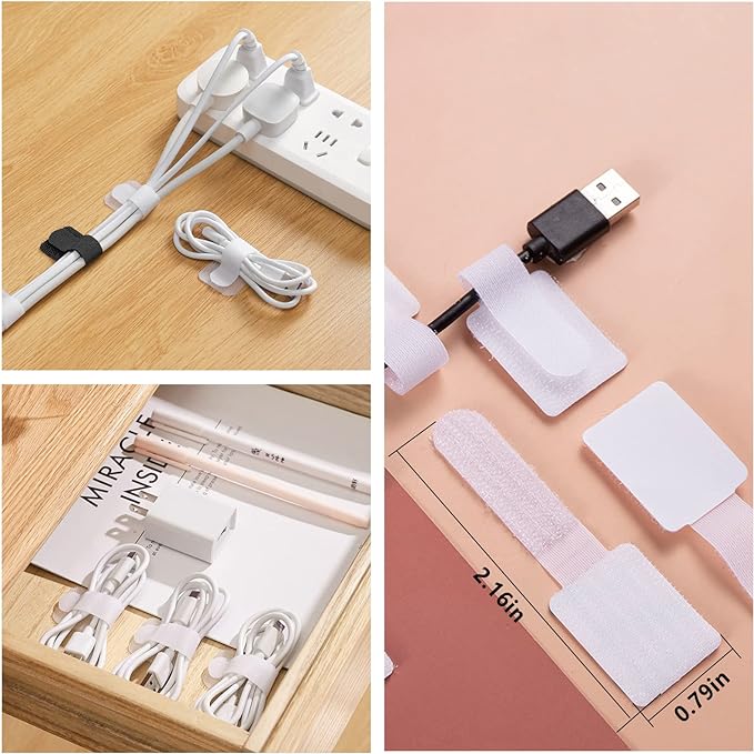 White Cable Management Organizer Kit 4 Cable Sleeve Split 311Pcs | 47Cable - Image 5