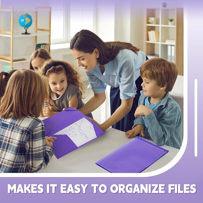 Henoyso 36 Pack Purple Plastic Folders - Image 5