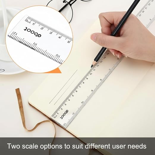 Eboot 20 Pack 12 Inch Clear Plastic Rulers Bulk, Easy-to-Read Straight Edge - Image 4