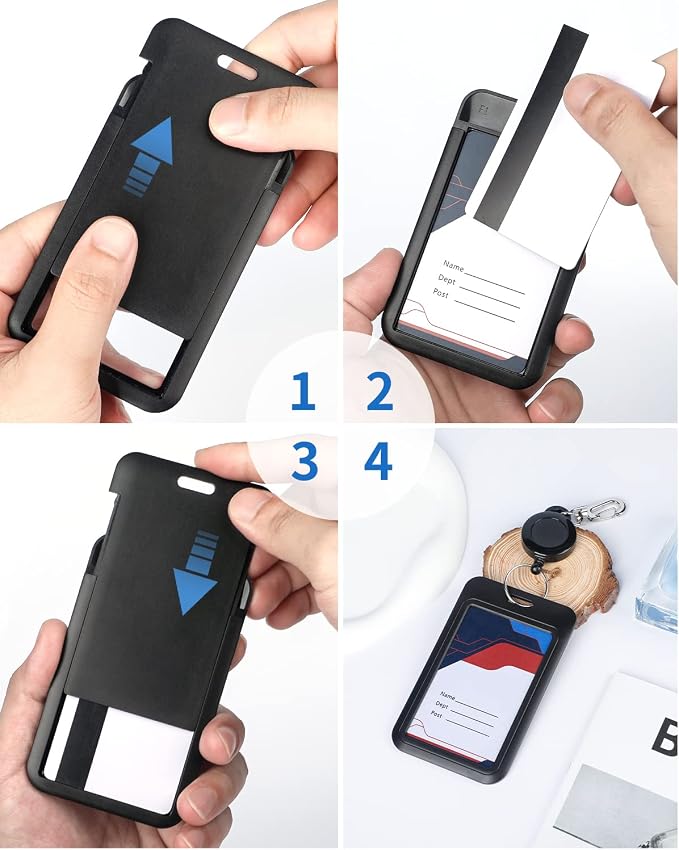 Uniclife 3 Pack Sliding Vertical Badge Holders - Image 6