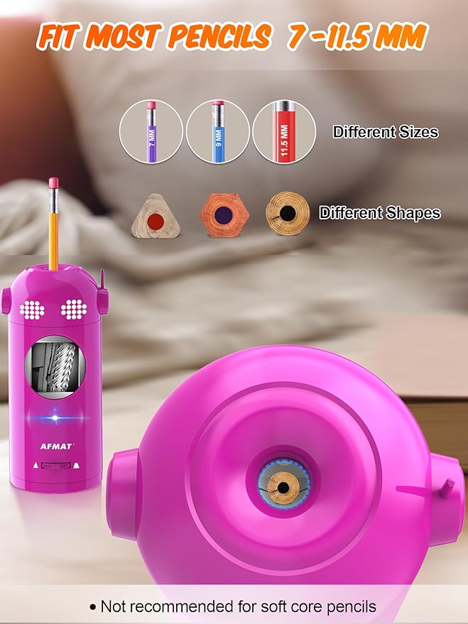 AFMAT Electric Pencil Sharpener Fully Automatic, Colored Pencil Sharpeners - Image 3