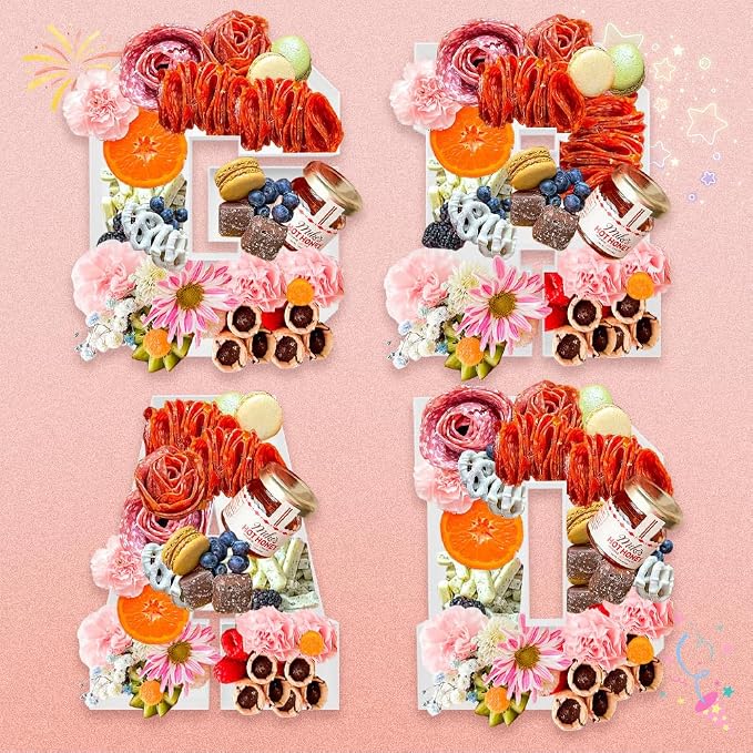 2026 Plastic Fillable Charcuterie Number Letter Shaped Reusable Serving Tray - Image 6