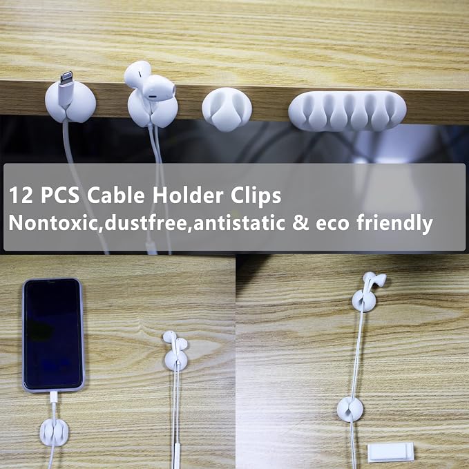 White Cable Management Organizer Kit 4 Cable Sleeve Split 311Pcs | 47Cable - Image 2