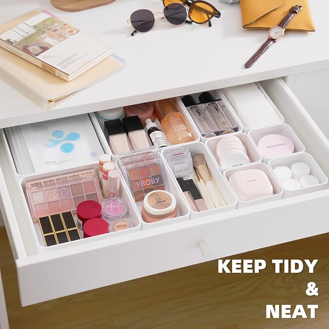 CHANCETSUI 11-Piece Stackable Drawer Organizer Set, Stationery, Utensils in - Image 3