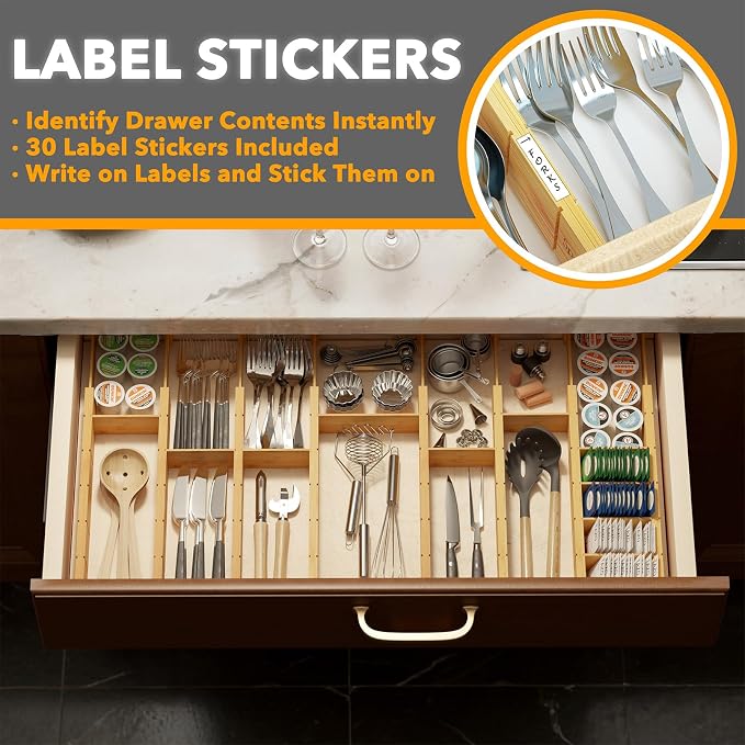 SpaceAid Bamboo Drawer Dividers - Image 3