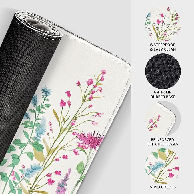 Wildflower Garden Large Gaming Mouse Pad 31.5"x15.7"｜ XXL Desk Mat, Non-Slip - Image 6