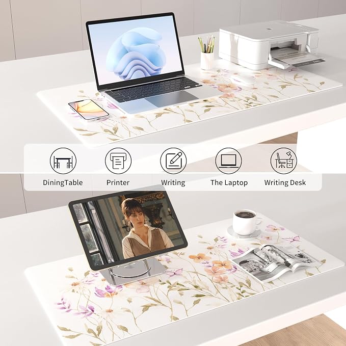 Colorful Star Large Mouse Pad, Floral Waterproof Office Desk Mat, Non-Slip - Image 4