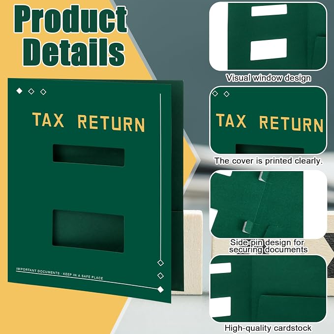 Mooliwe 100 Pcs Green Tax Return Folders Bulk 9 x 11.25 Inches Income Tax - Image 3