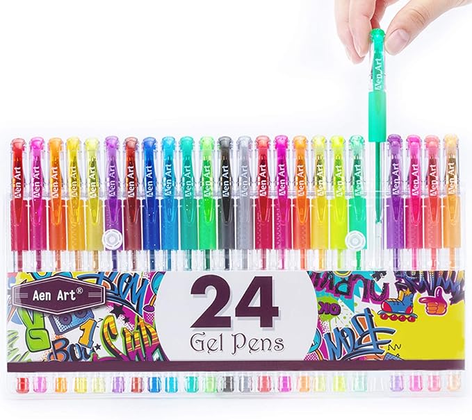Aen Art Glitter Gel Pens Colored Fine Tip Markers by ColoringForFun
