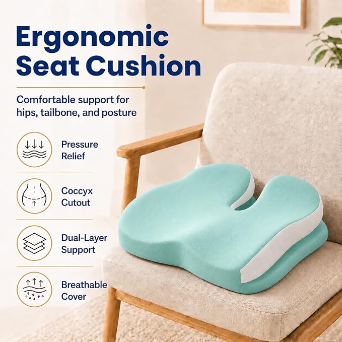 Seat Cushions for Office Chairs Wheelchair Cushion for Long Sitting Back - Image 2