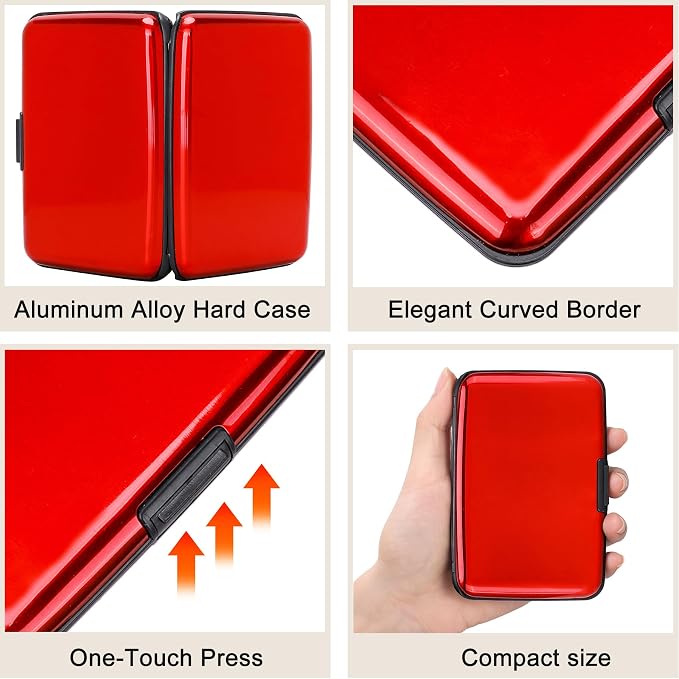 ELFISH Mini RFID Aluminum Wallet Credit Cards Holder Business Card Case Metal - Image 3