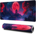 Darkness Red Moon Mouse Pad Abstract Red Mouse Pad 31.5x11.8 Inch Texture by Hahaluo