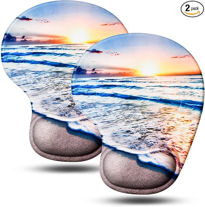 JIKIOU Mouse Pad, 2 Pack Ergonomic Mouse Pads by JIKIOU