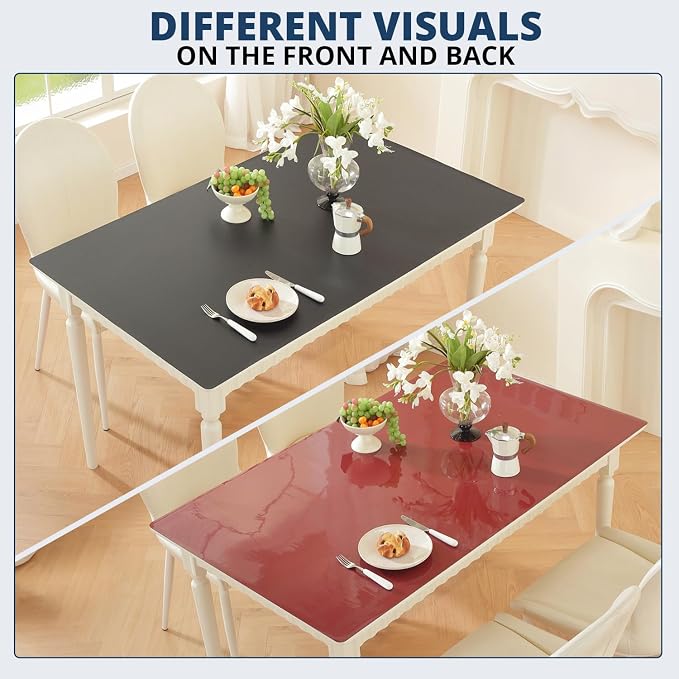 OstepDecor Black Table Cover Protector 16 x 28 Inch, 1.5mm Thick Plastic Table - Image 7