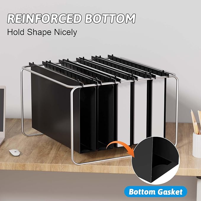 Plastic Extra Capacity Legal Size Hanging File Folders, 12 Pack Reinforced - Image 5