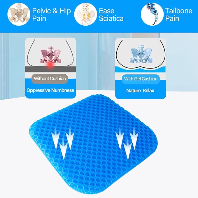 Shouken Large Gel Seat Cushion for Long Sitting - Image 8