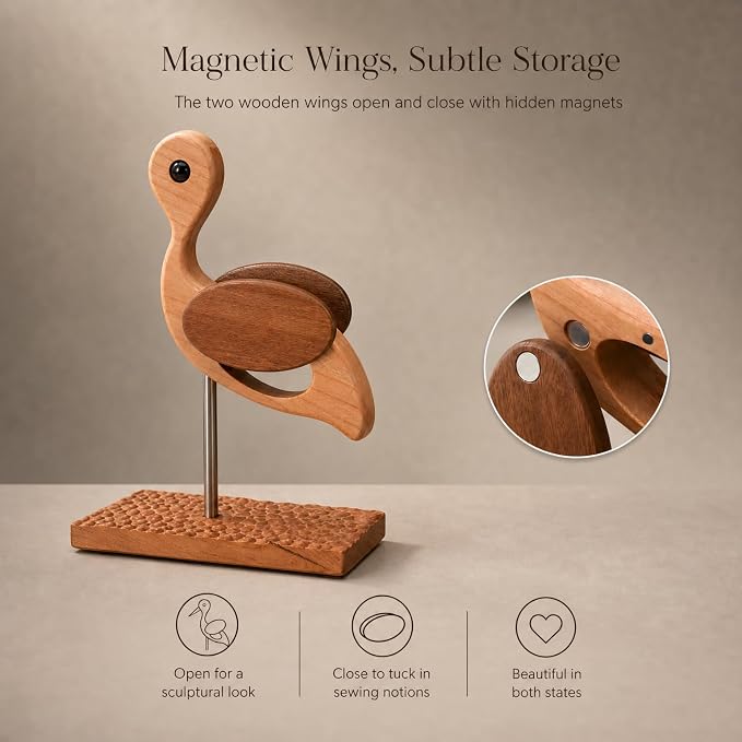 Wooden Sewing Scissor Holder Sewing Lover Gifts Sewing Room Decor | Crane - Image 8