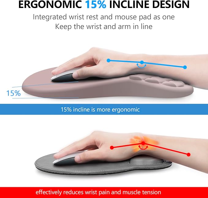 Mouse Pad with Wrist Rest & Keyboard Wrist Rest, Memory Foam - Image 2