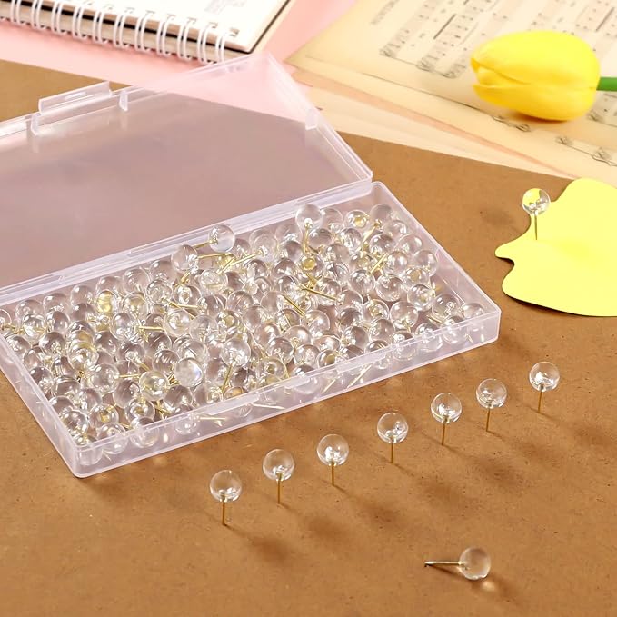 150 PCS Push Pins, Standard Plastic Thumb Tacks, Head Steel Point Thumb Tacks - Image 3