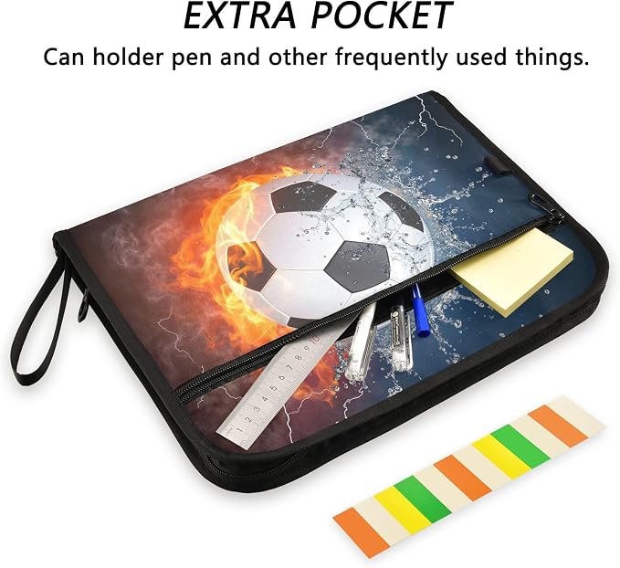 Expanding File Folder Soccer Water Fire Football Accordion File Organizer 13 - Image 6