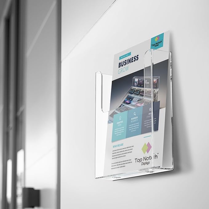 Acrylic Brochure Holder for Wall Mounting, Literature Holder for Magazines - Image 8