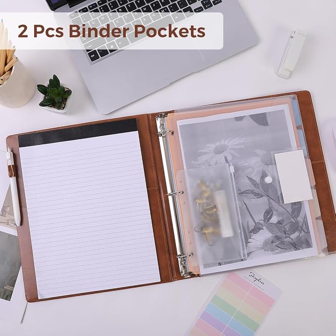 SKYDUE 3 Ring Binder with Clipboard, 1 Inch Binder, 13.2" × 10.2" PU Clipboard - Image 5