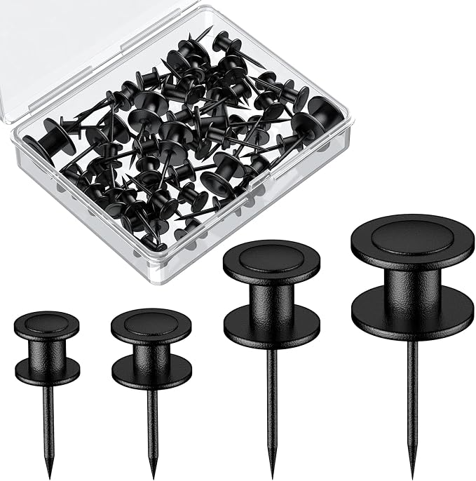 Uniclife 40 Pcs Thumb Tacks, Double Headed Picture Hangers 4 Size | Push pins by UnicLife