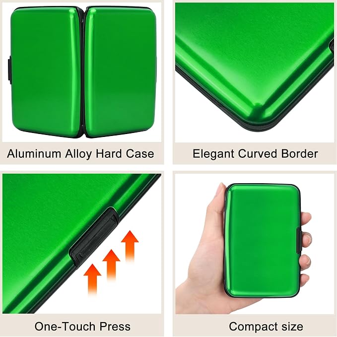 ELFISH Mini RFID Aluminum Wallet Credit Cards Holder Business Card Case Metal - Image 3