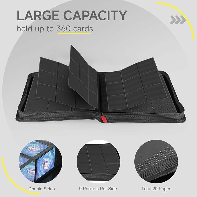 9 Pocket Card Binder, 360 Pockets Trading Card Binder, Double Sided Pocket - Image 4