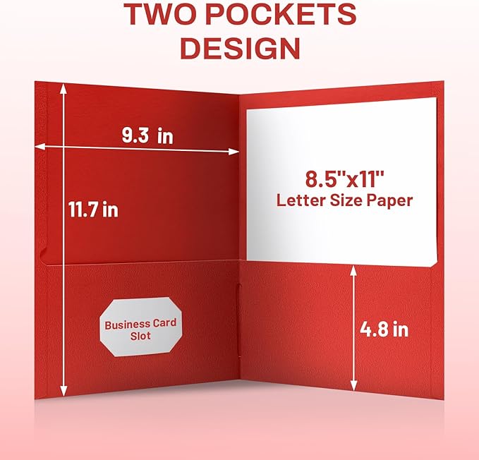 SUNEE Two Pocket Folders, 100 Pack File Folders - Image 4