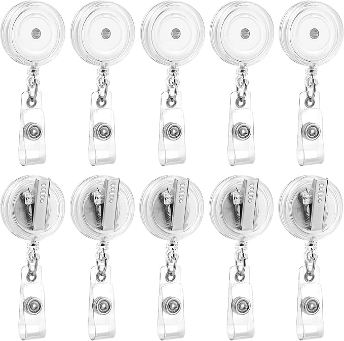 25 Pack Badge Reels Retractable by Maileto