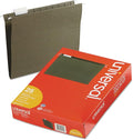 Universal 14115 Hanging File Folders, 1/5 Tab, 11 Point Stock, Standard Green by Universal