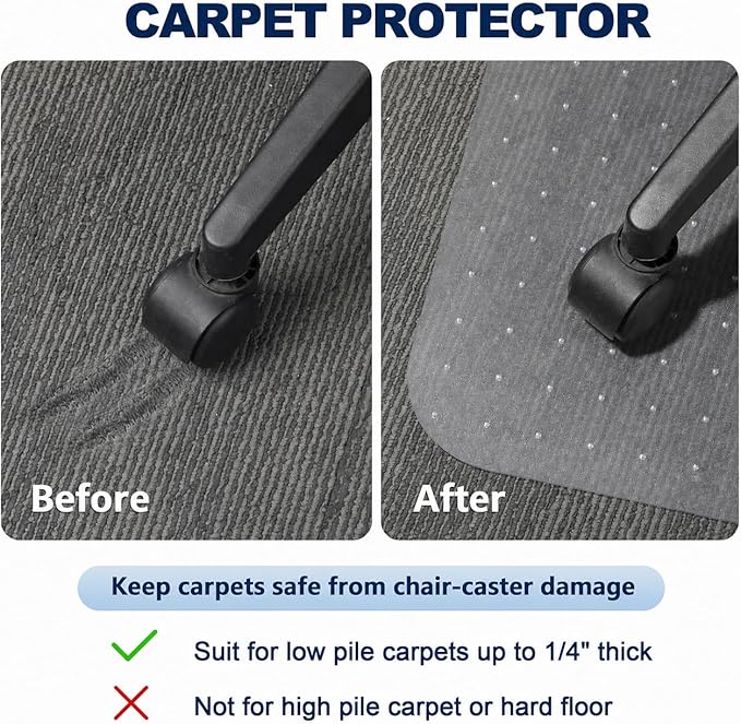 Chair Mat for Carpet- Low Pile Carpet Protector for Office Gaming Computer Desk - Image 5