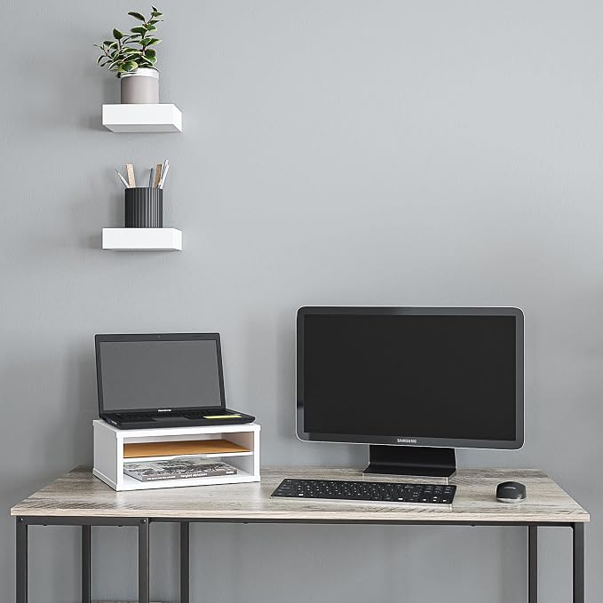 Ballucci File Organizer, 2-Tier Document Paper Sorter, Stackable Wood Desk - Image 2