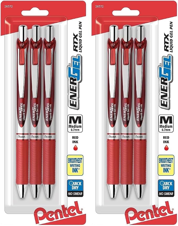 Pentel EnerGel RTX Retractable Liquid Gel Pen, Medium Line, Metal Tip by PentelofAmerica